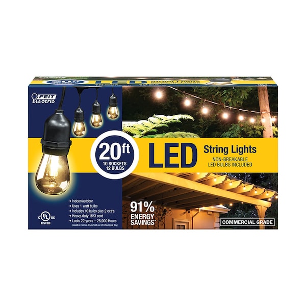 Feit Electric Led String Light 20' (72122) Zoro